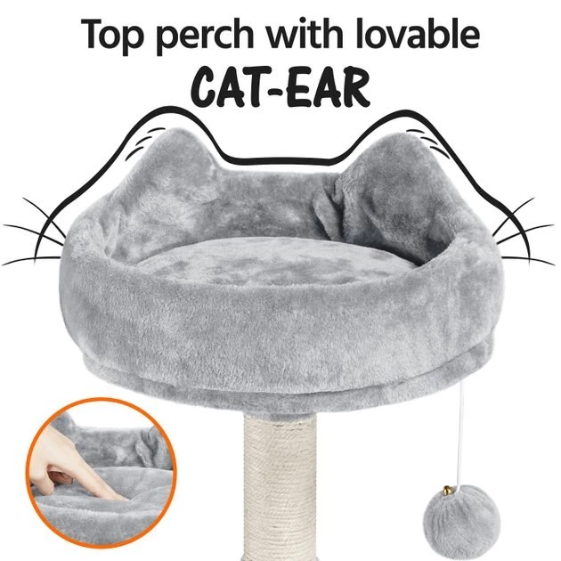 Yaheetech 3-Level Plush Cat Tree, Light Gray, Large - Image 6