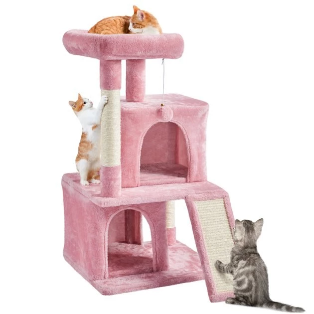 Yaheetech 36-in Cat Tree Tower, Pink, Large - Image 2