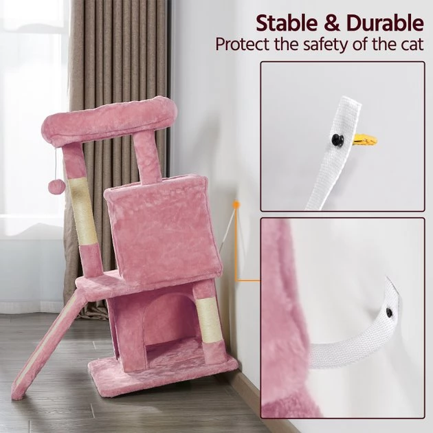 Yaheetech 36-in Cat Tree Tower, Pink, Large - Image 9