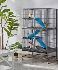 Yaheetech 2-Story Removable Ramp & Platform Small Pet Cage, 54-in