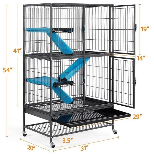 Yaheetech 2-Story Removable Ramp & Platform Small Pet Cage, 54-in - Image 2