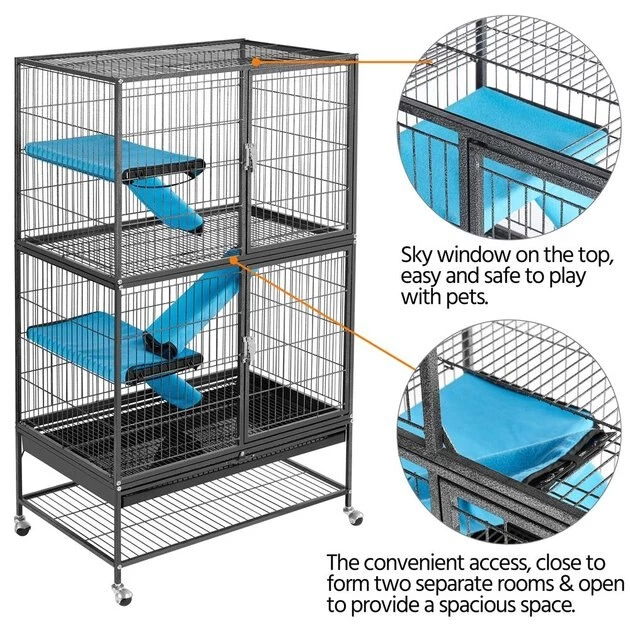 Yaheetech 2-Story Removable Ramp & Platform Small Pet Cage, 54-in - Image 3