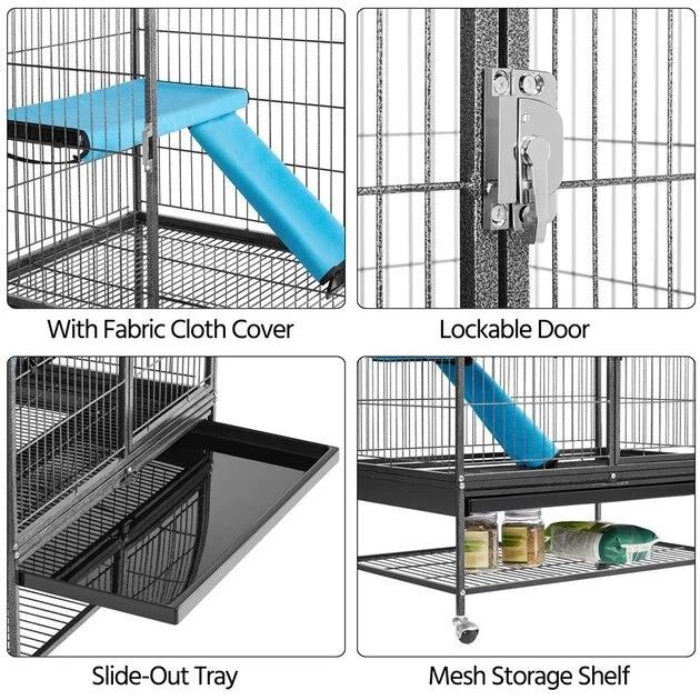 Yaheetech 2-Story Removable Ramp & Platform Small Pet Cage, 54-in - Image 4