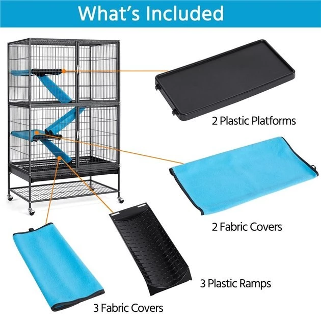 Yaheetech 2-Story Removable Ramp & Platform Small Pet Cage, 54-in - Image 5